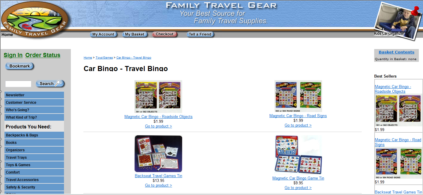 Family Travel Gear offers travel sized games for the little ones.