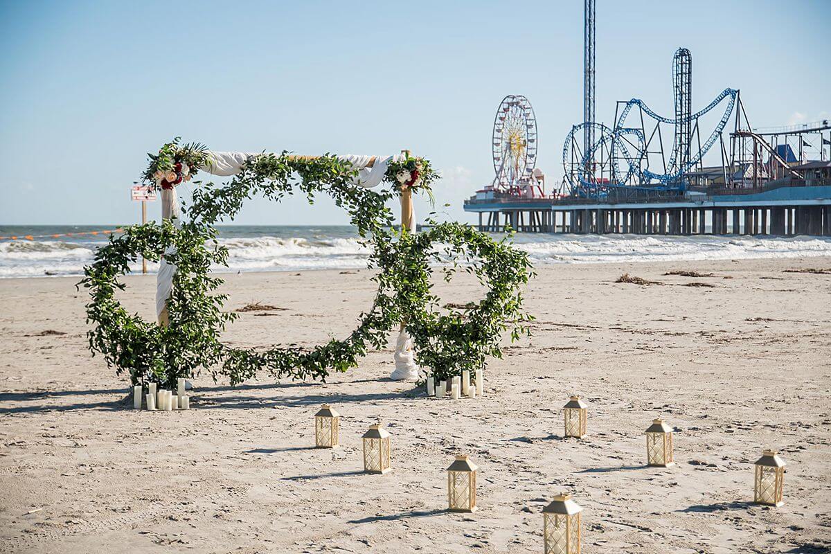 Galveston Intimate Wedding Setup – Bamboo Greenry Circle of Love