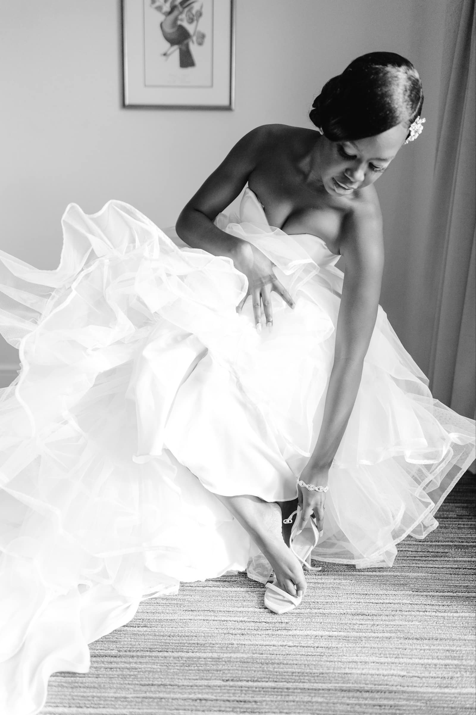 Bride getting ready for her destination wedding — Houston destination wedding planner provides calm, expert preparation support.